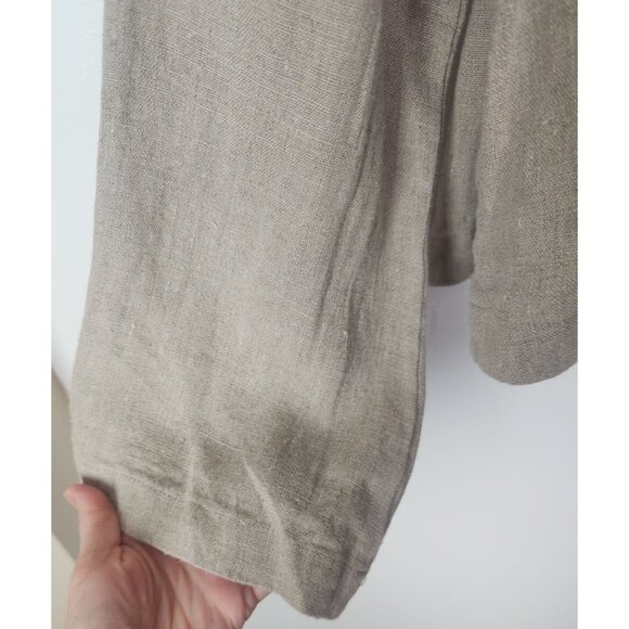 Bryn Walker Women's Sz. M Linen Eliza Asym Front Buttons Jacket Tan NWT - Picture 7 of 7